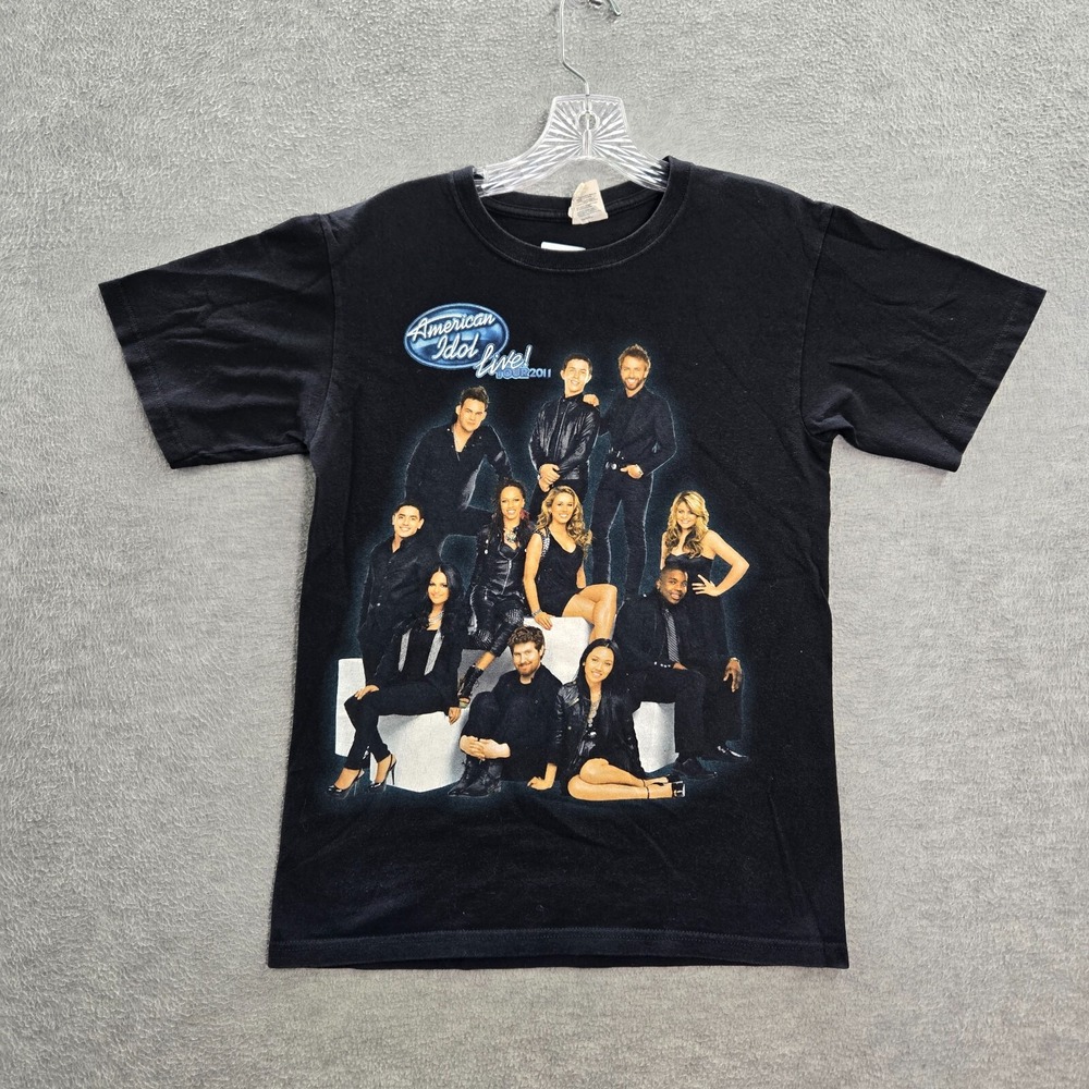 American Idol Men Shirt Small Black 2011 Tour Graphic Short Sleeve Crew Neck